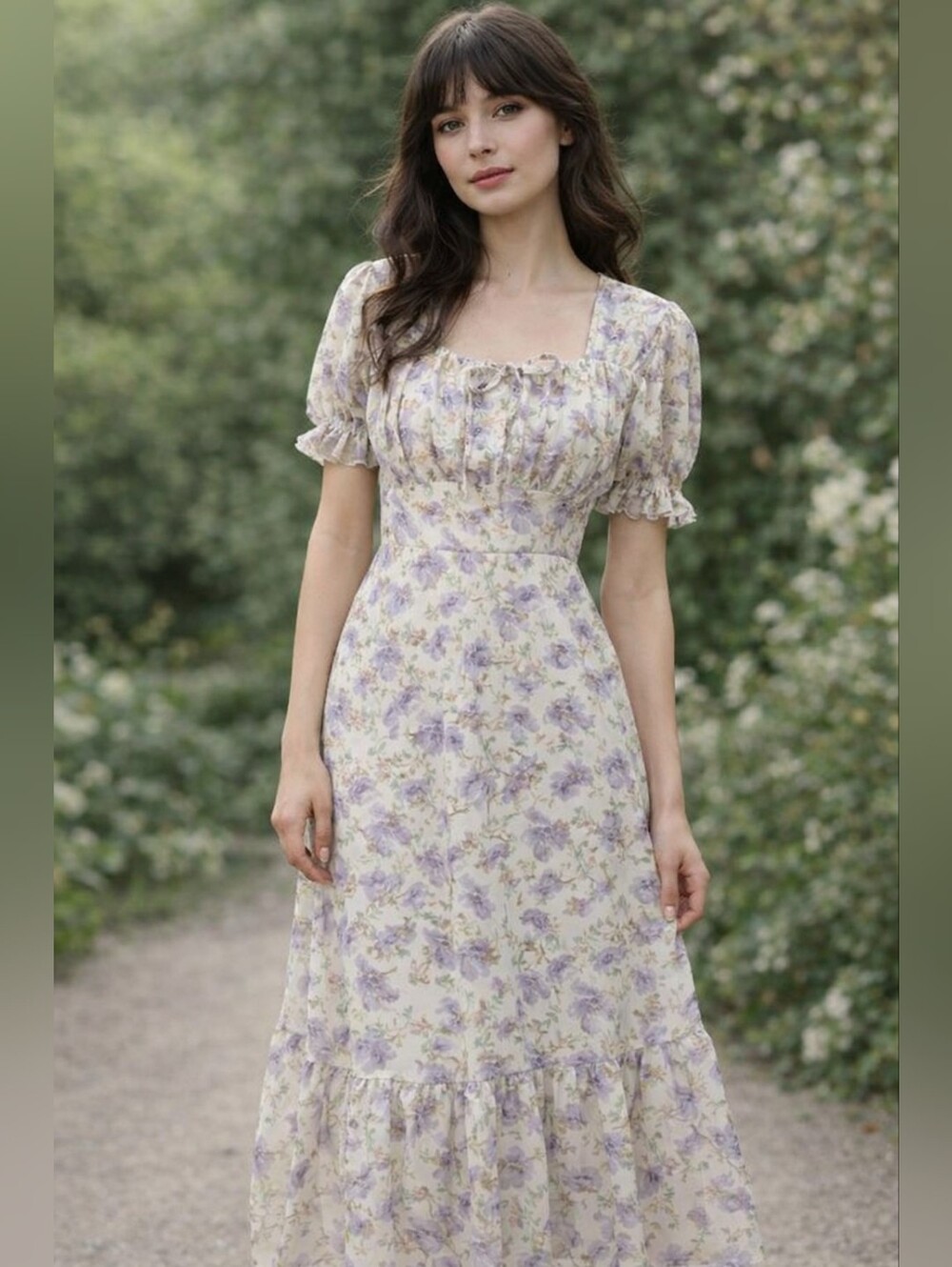 PHA-RIT Classic Closet Floral Embroidered Midi Dress - Picture 1 of 15